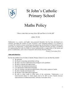 Maths Policy - St John`s Catholic Primary School