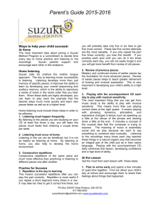 2015-2016 Parents Guide - Suzuki Institute of Boston