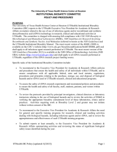 institutional biosafety committee policy and procedures
