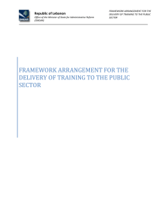 framework arrangement for the delivery of training to the public sector