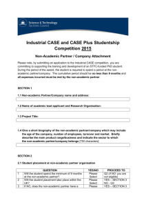 Industrial CASE and CASE Plus Studentship Competition 2015 Non