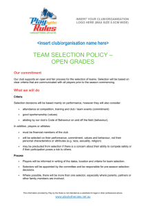Team Selection Open Grades Policy