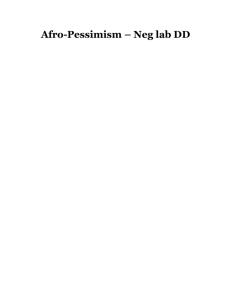 Afro-Pessimism – Neg lab DD