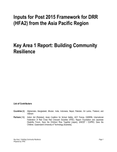 Building Community Resilience - 6th Asian Ministerial Conference