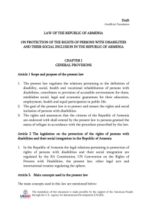 Article 22. The social protection of persons with disabilities