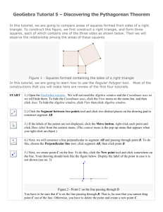 GeoGebra Tutorial 5 Discovering the Pythagorean Theorem