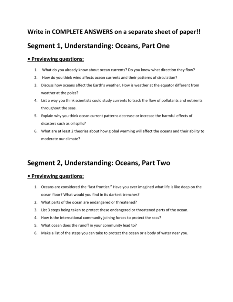 essay questions for ocean's 11