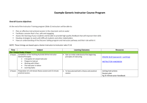 Example Generic Instructor Course Program