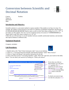 Conversion sci notation - decimal (.doc)