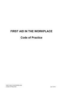 First Aid in the Workplace Code of Practice