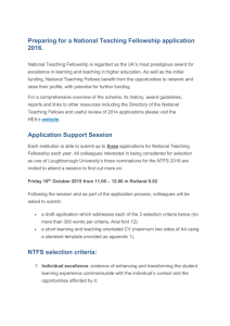 Preparing for a National Teaching Fellowship application 2016