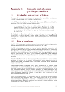 Economic costs of excess gambling expenditure