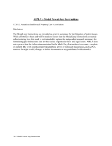 2012 Model Patent Jury Instructions - American Intellectual Property