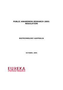 Public Awareness Research 2005: Regulation