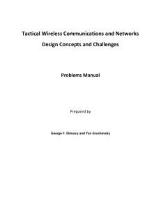 Tactical Wireless Communications and Networks Problems