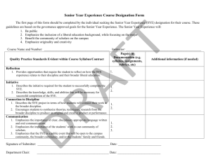 Senior Year Experience Course Designation Form