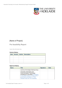 Pre-Feasibility Report Template