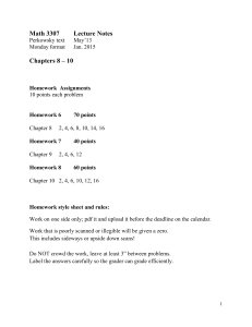 Chapters 8 - 10 Class Notes - UH Department of Mathematics