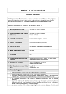 MSci Forensic Science and Chemical Analysis (Sept 2014)