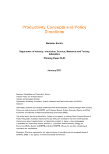 Productivity Concepts and Policy Directions