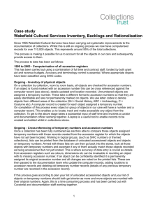 Case study Wakefield Cultural Services Inventory