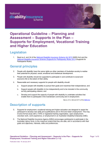 Operational Guideline * Planning and Assessment
