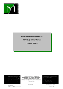 Wits Output OPC Server- User Manual