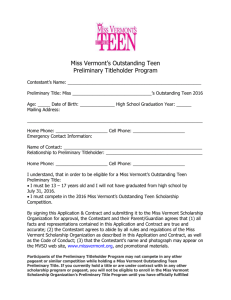 application form - Miss Vermont Scholarship Organization
