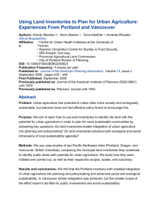 Using Land Inventories to Plan for Urban Agriculture: Experiences