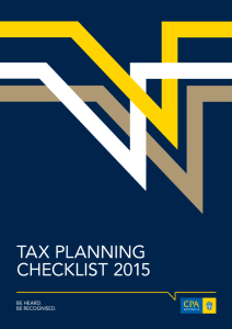Tax Planning Checklist 2015