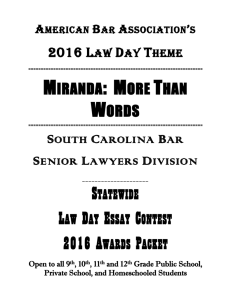 2016 Law Day Essay Contest Judging Criteria