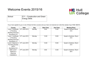 Welcome Events 2015/16 School E11 – Construction and Green