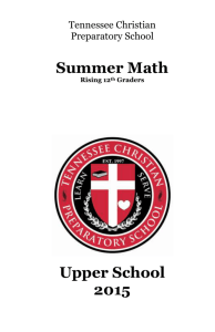 Summer Math Online 12th - Tennessee Christian Preparatory School