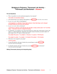 Thermoset Lab Worksheet – Answer Key