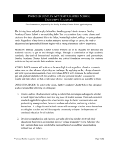 Bentley Academy Charter School Executive Summary