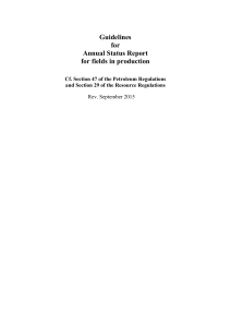 Annual status report - Form and guidelines