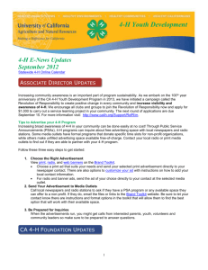 Report Title - California 4-H Youth Development Program