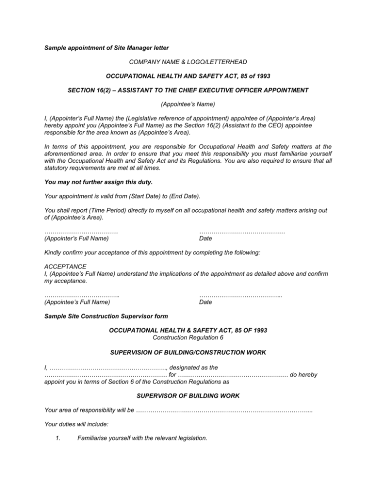 What Is Occupational Health And Safety Act 85 Of 1993 At Daniel Gilmore 
