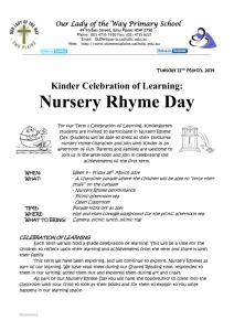 Kinder Celebration of Learning: Nursery Rhyme Day