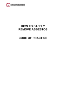 How to Safely Remove Asbestos Code of Practice