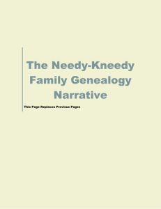 The Needy-Kneedy Family Genealogy Narrative