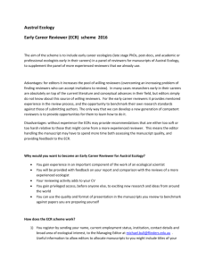 Early Career Reviewer Scheme 2016