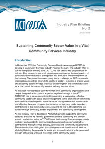 Sustaining Community Sector Value into the Future