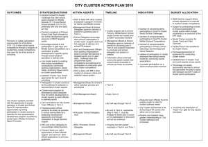 CITY CLUSTER ACTION PLAN 2008 * DRAFT