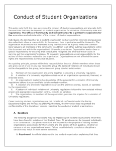 Conduct of Student Organizations