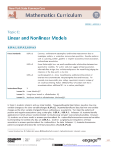 Grade 8 Mathematics Module 6, Topic C, Overview