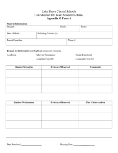 RtI MS: Student Referral Forms (A & B)