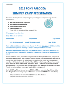 Summer Camp Registration - Pony Palooza Equine Education