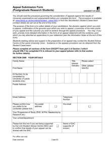 Appeal Submission Form