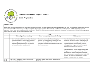 National Curriculum Subject: History Skills Progression